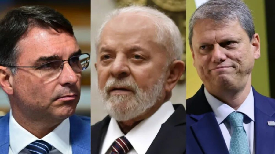 Pesquisa mostra Lula em empate técnico com Flávio Bolsonaro e Tarcísio em simulações de 2º turno